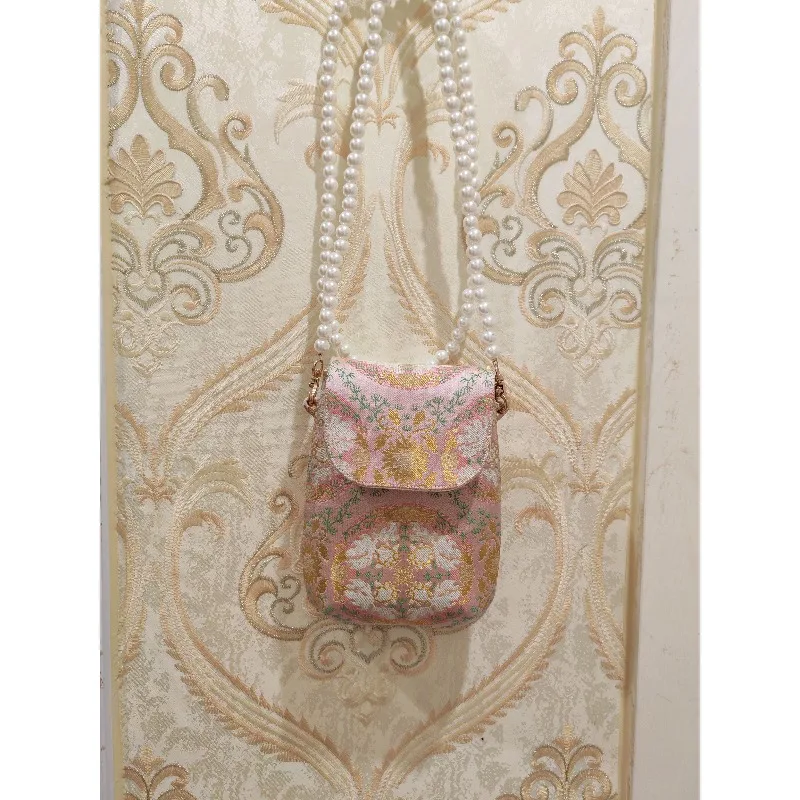 Weaving gold Song brocade goldfish play lotus change bag mobile phone bag accessories