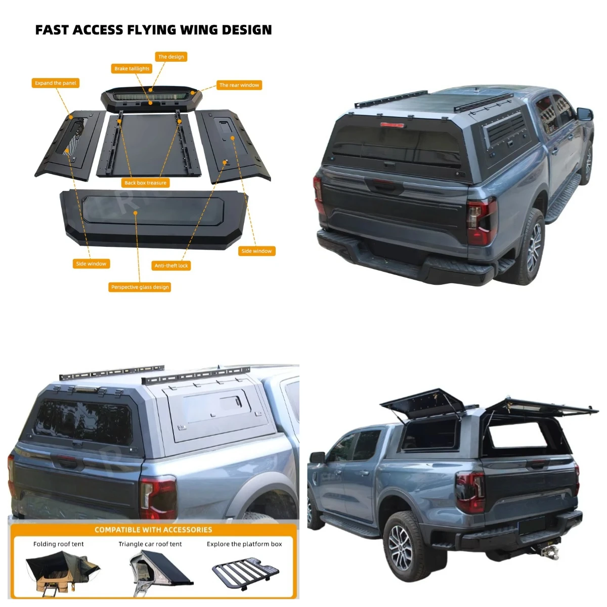 

Популярный водонепроницаемый стальной жесткий тент для Frontier D22, Triton, Changan Hunter, Dmax, Ranger, Navara, NP300