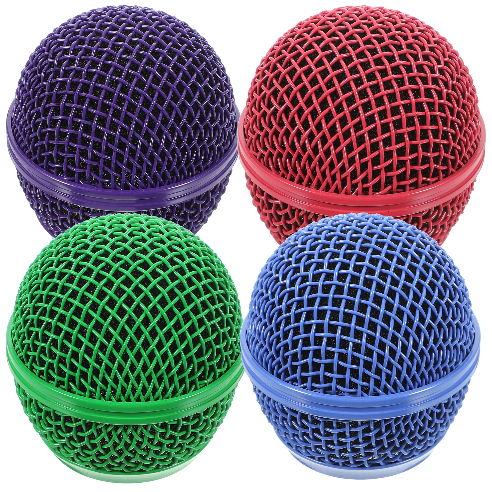 

4pcs Microphone Mesh Grill Replacement Head Metal Mic Accessories For Wired Wireless Use Replacement Grille Cover Durable