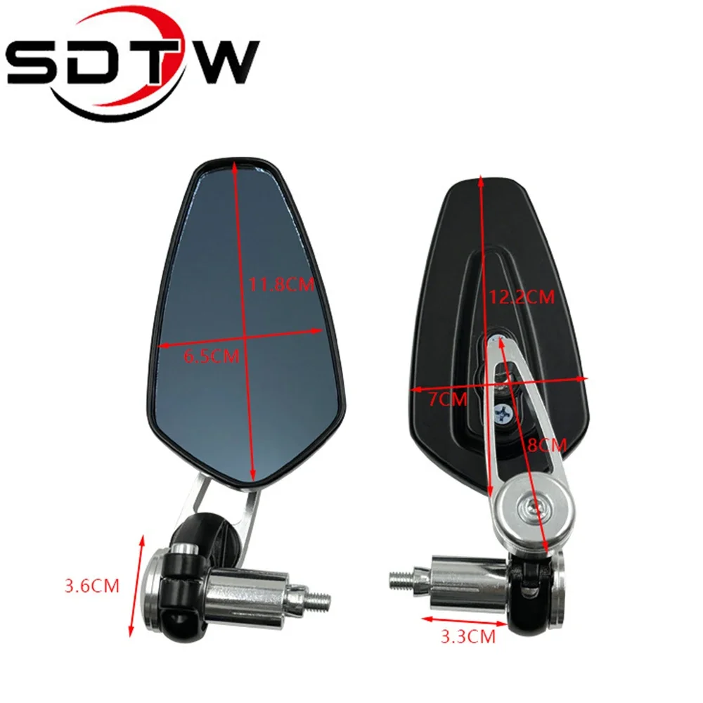 SDTW Motorcycle 360 Degree Swivel Universal 7/8" Handle Bar End Billet Aluminum Side Rearview Mirror For Haonda Yamaha Suzuki image 6