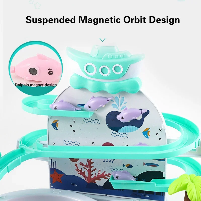 Maglev Children's Fishing Lighting Toys Music Track Fishing Toy Suit Parent-child Interactive Education Study Toys Game Gifts