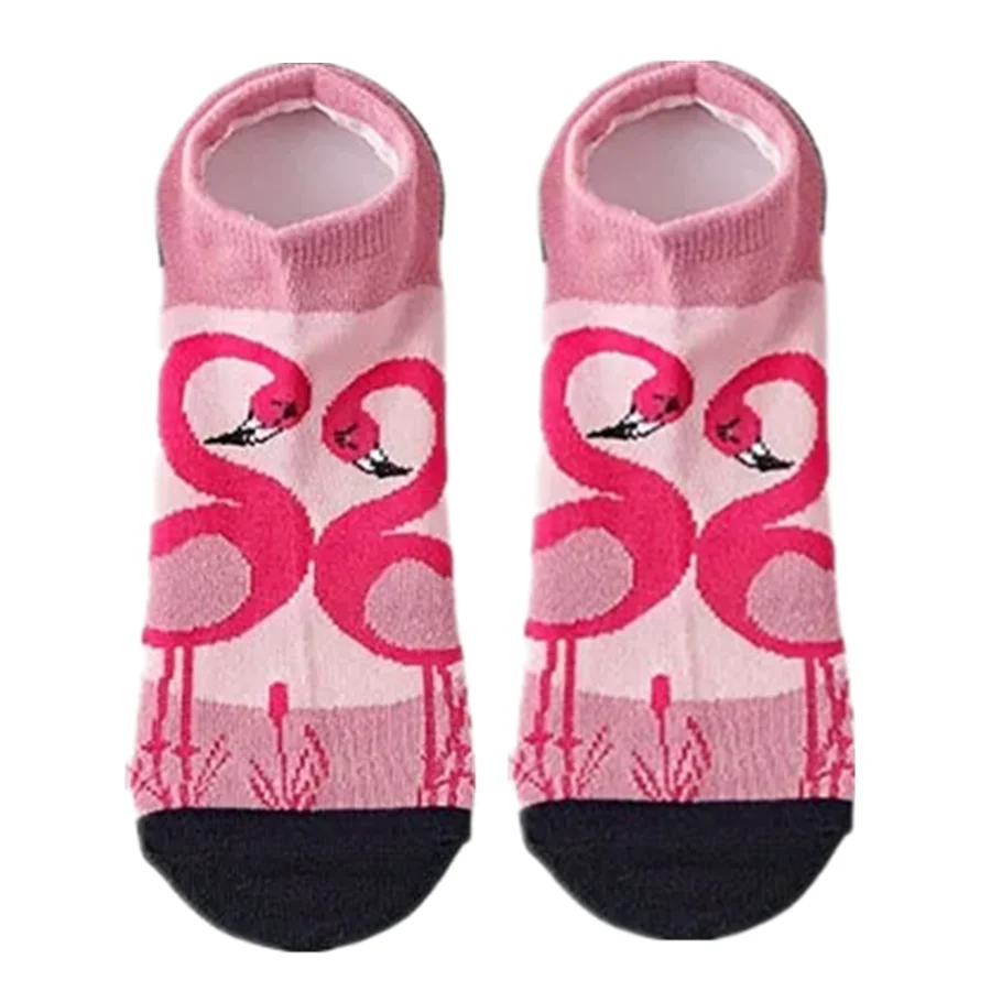 Flamingo Novelty Happy Men Women Crew Short Socks Street Style Designer Hip Hop Funny Socks for Basketball Skateboard