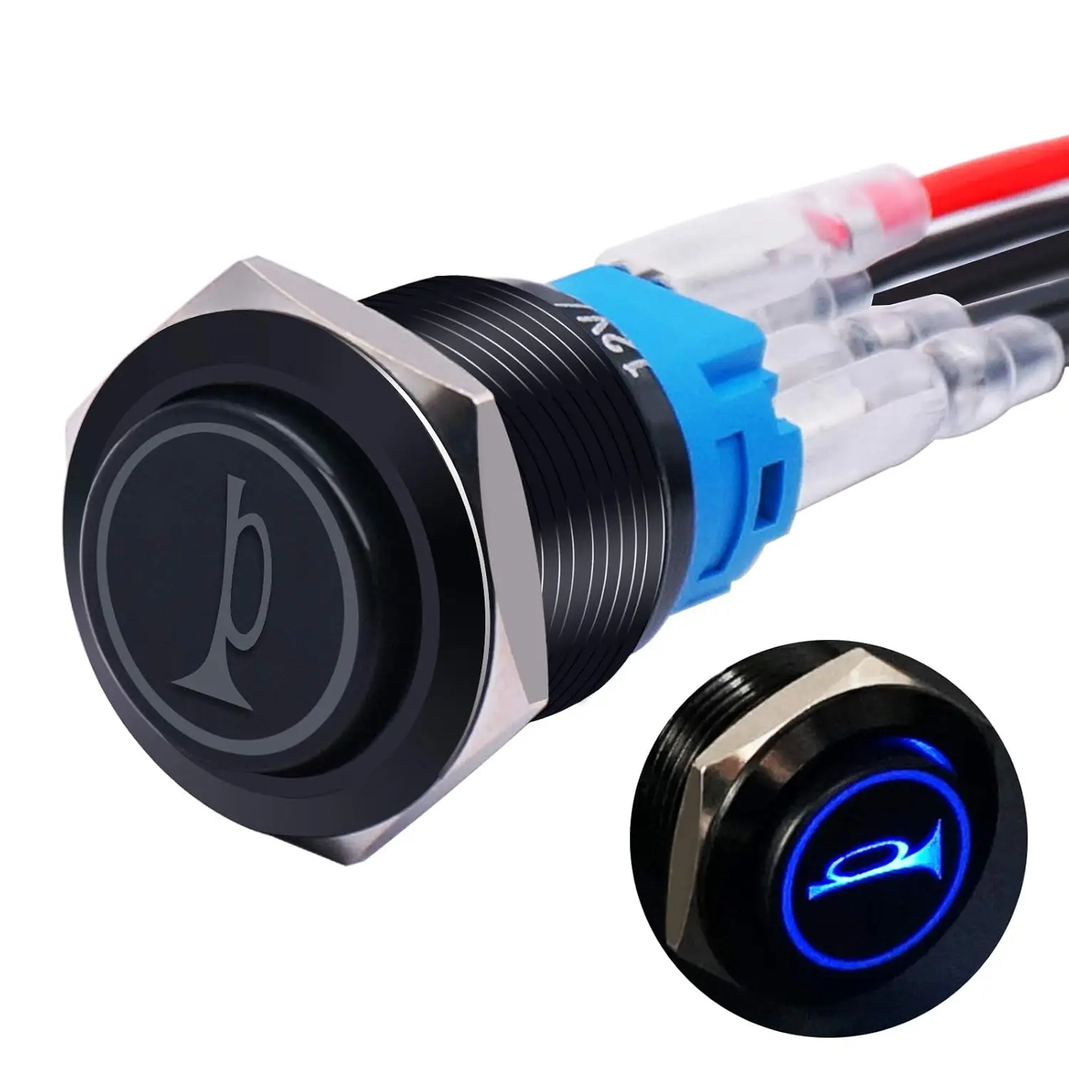 16MM Raised Speaker Horn Momentary Push Button Switch 5/8