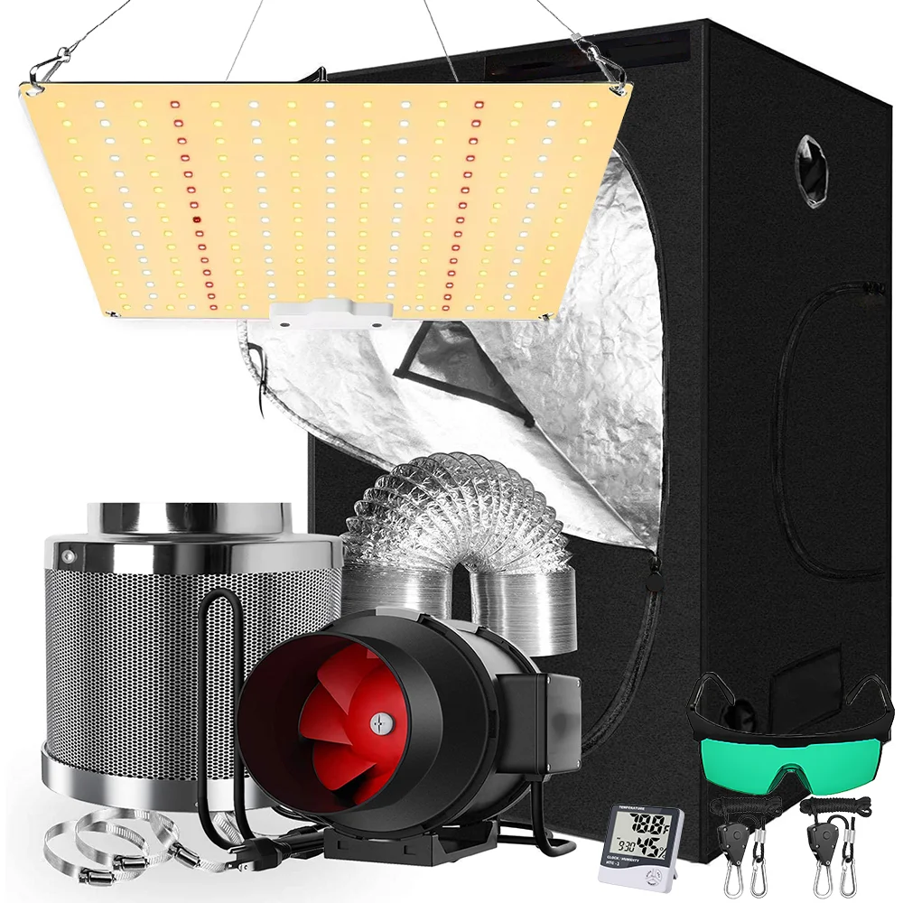 conjunto de crescimento hidroponico interno crescer tenda quarto kit completo 4000w led cresce a luz mais filtro carbono combo tamanho multiplo greenhous 01