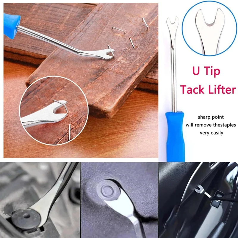 ABAE-Kit de herramientas para quitar grapas de tapicería, Extractor de grapas de instalación de sujetadores de construcción para muebles, suelo, pared de madera