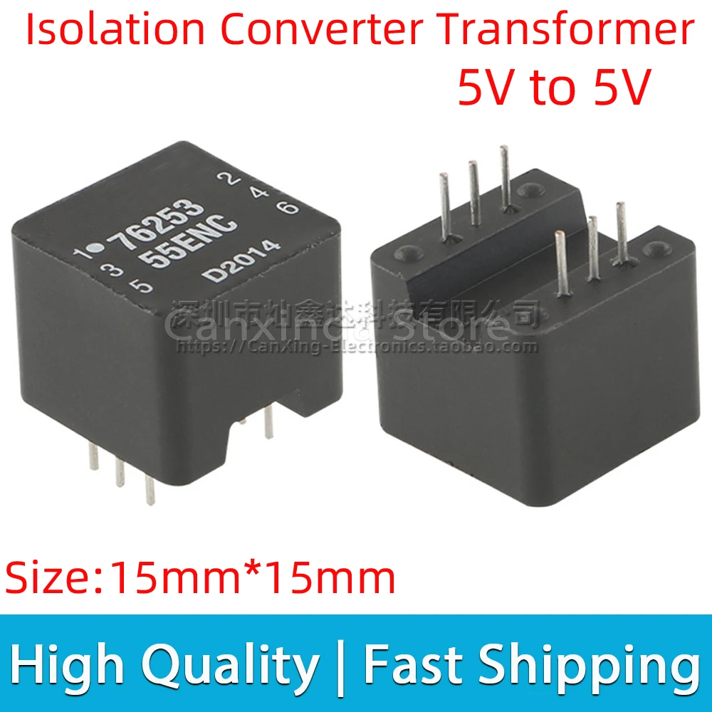 

76253-55EMC 76253 55EMC 6KV Isolator Isolation Transformer 1:1.33 5V to 5V Signal Pulse Converter Transformer Power Supply