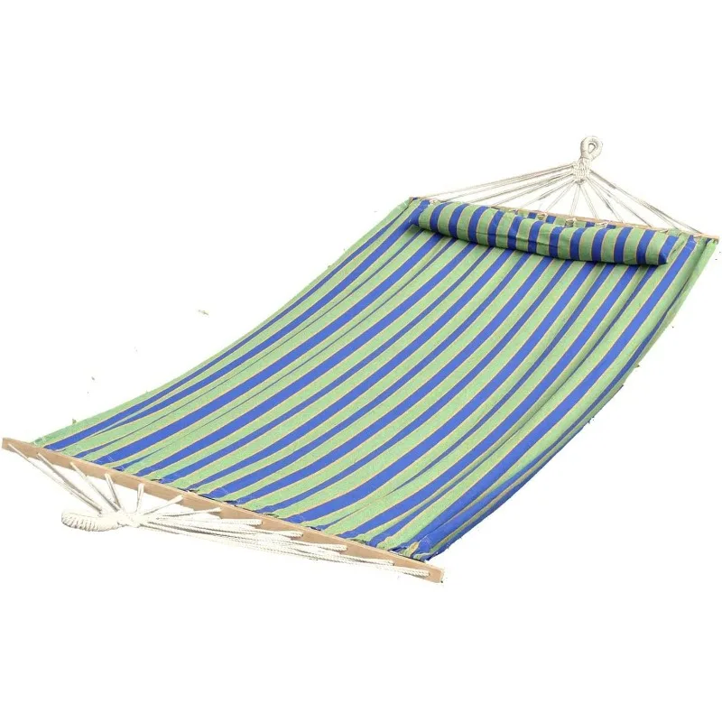 

BH-404D 48in Wide Caribbean w/Pillow,Poolside Patio Backyard Hammock,Includes Straps&Chains,Eco Friendly Polyester&Cotton Blend