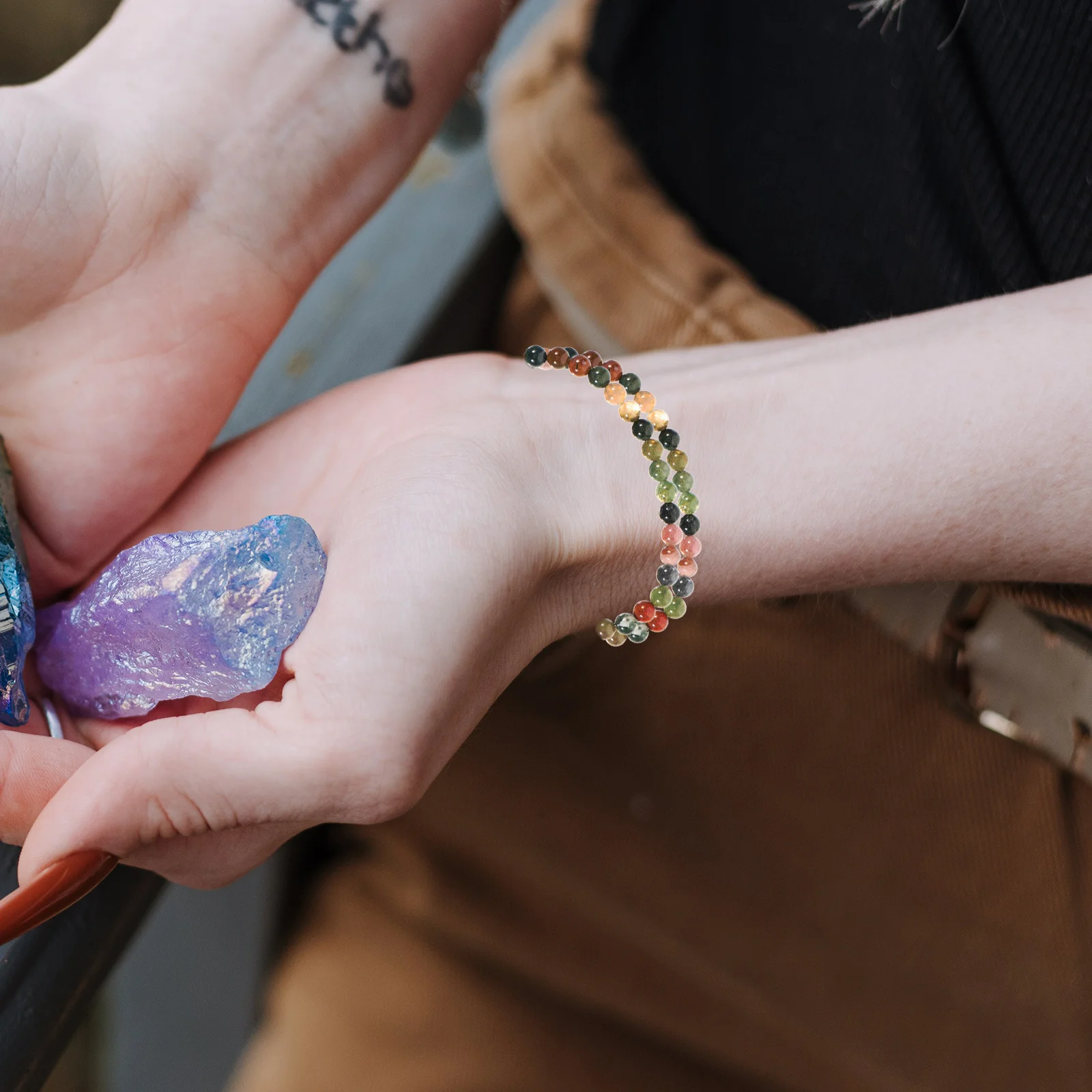 

Agate Beads Bracelet Natural Stone Round Balloon Spacer Chakra Jewelry Making Crafts Bulk DIY Tools Necklace Headdress