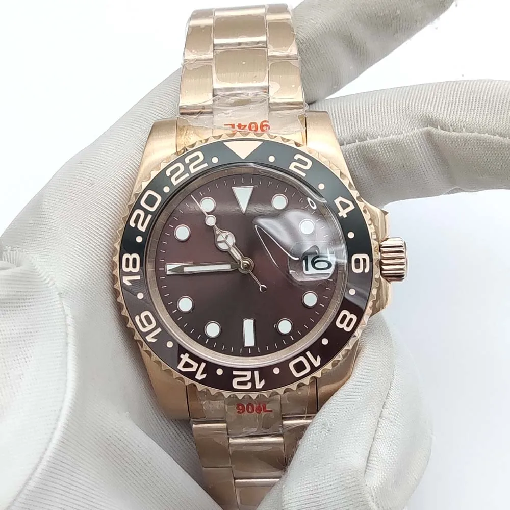 Sapphire Men\'s Automatic Diver\'s Watch, 40mm, Brown Dial, NH35, Water Resistant to 100 Metres, Ceramic Bezel, Dark Luminous