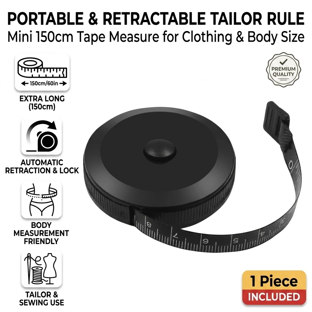 150cm Mini Tape Measure Keychain Portable Retractable Tailor Ruler For Home Sewing Clothing Body Size Measurement 1 Pc