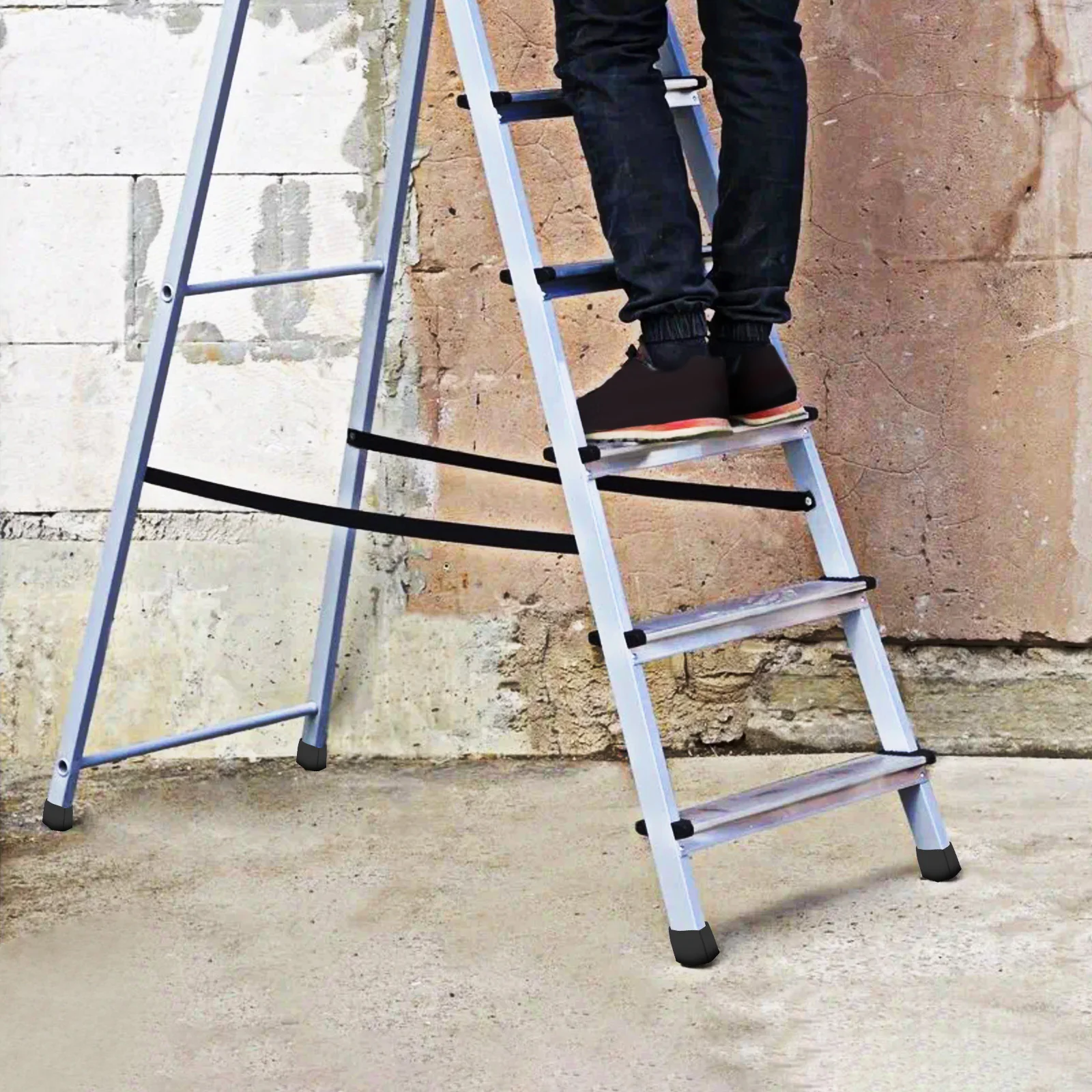 Ladder Foot Pads 2pcs Set Rubber Non-Slip Covers for Ladder Legs Durable Step Ladder Accessories