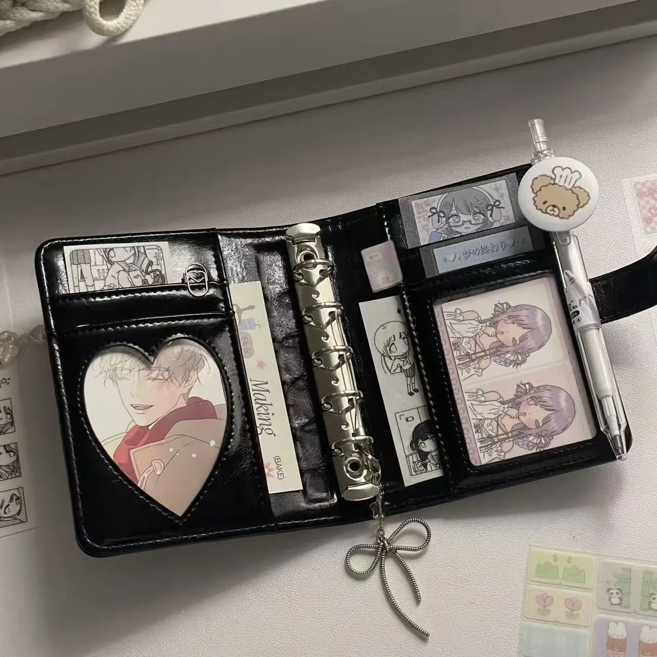 M5 Binder Notebook PU Leather Portable Diary Note Book Detachable Cover Japanese style Design Daily Planner Decor Present