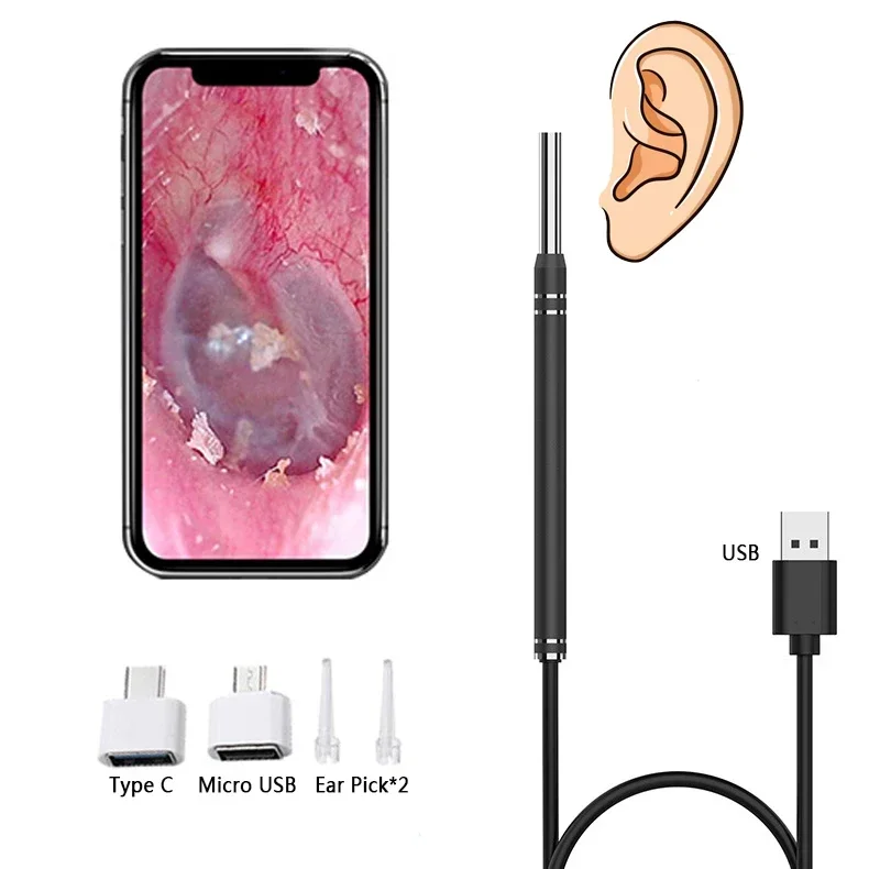 Smart Visual Ear Cleaner Ear Stick Endoscope Earpick Camera Otoscope Cleaner Ear Wax Remover EaRr Picker Earwax Removal Tool