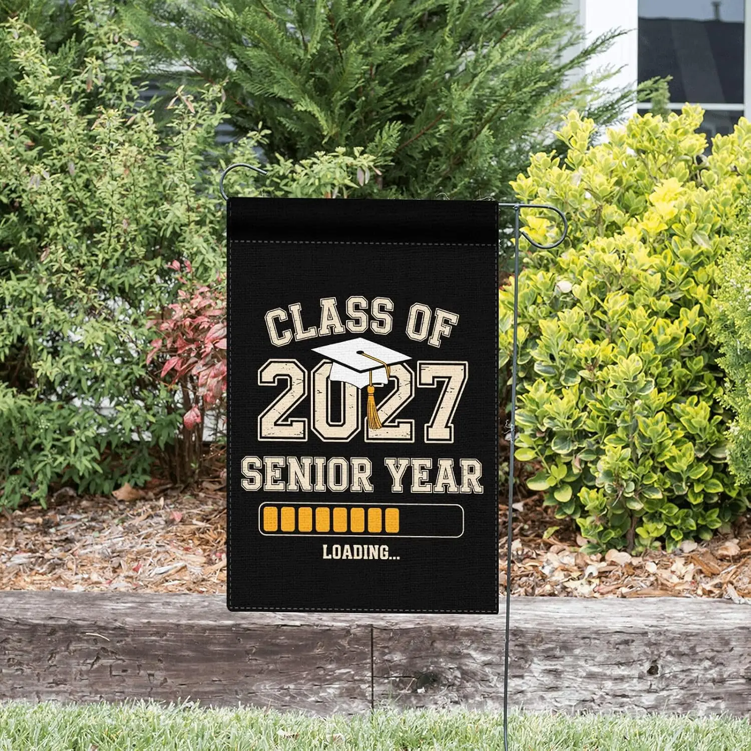 Class of 2027 Senior Year Loading Funny Garden Flags Farmhouse Banner yyi
