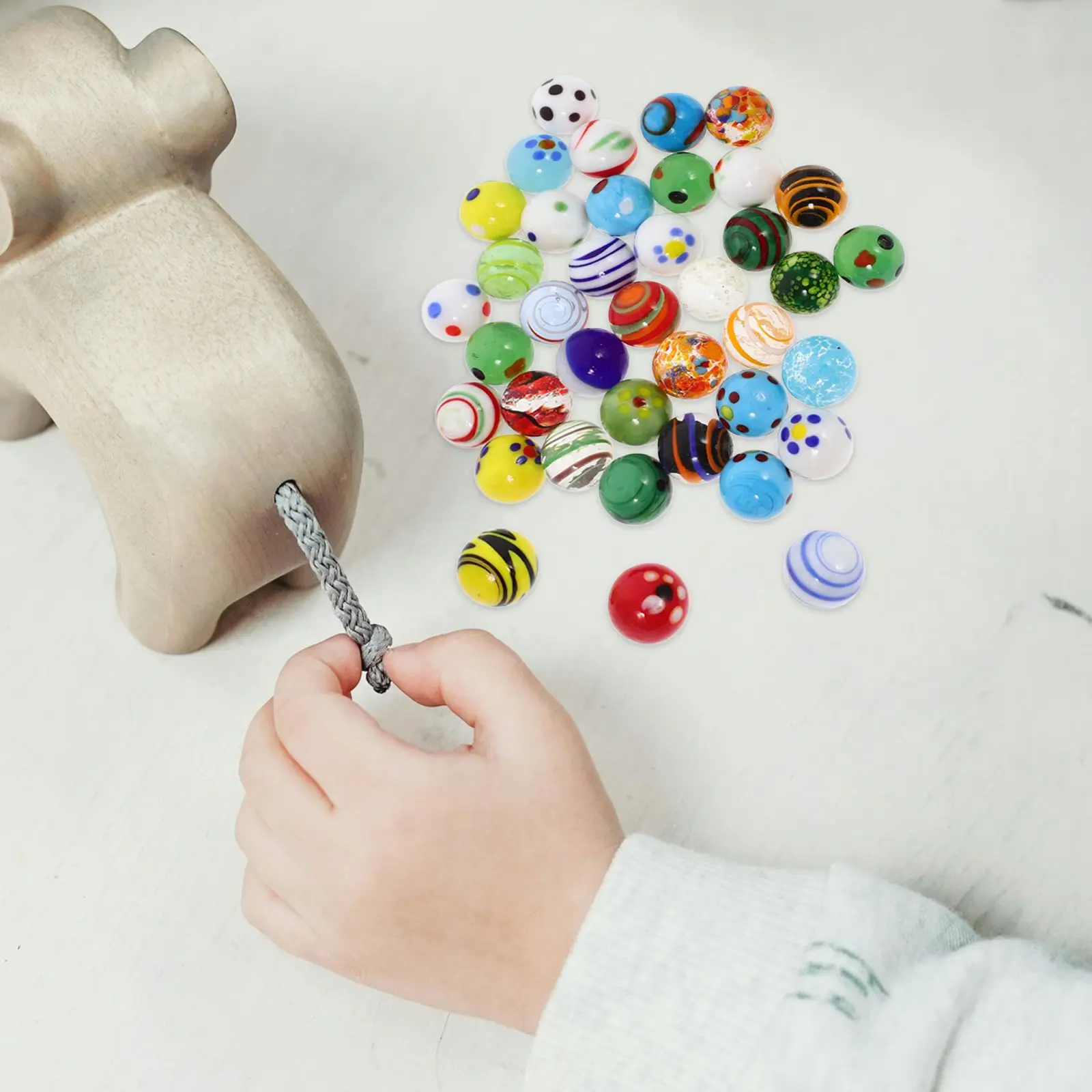 38-teiliges Glasmurmeln für Schmetterlings-Futterspender, Aquarium-Vase, Garten im Freien, kleine Kopfsteinpflasterperlen, Spielzeug, Kugeldekoration