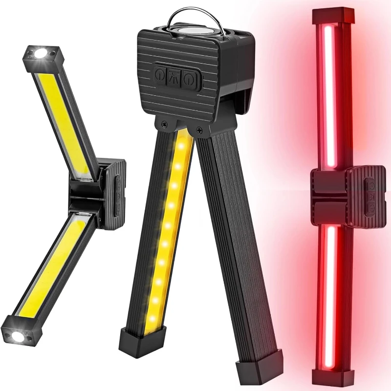 2-個の磁気ポータブル-led-懐中電灯-7-スピード調光-180-°-キャンプ、車の修理、アウトドア活動などにusb充電式フック