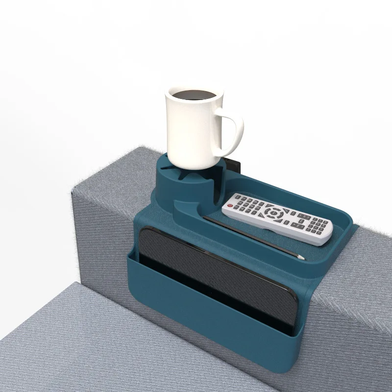 Couch Cup Holder Tray - Silicone Sofa Armrest Table Couch Drink Holder and Tray Organizer for Remote Snacks Cellphone