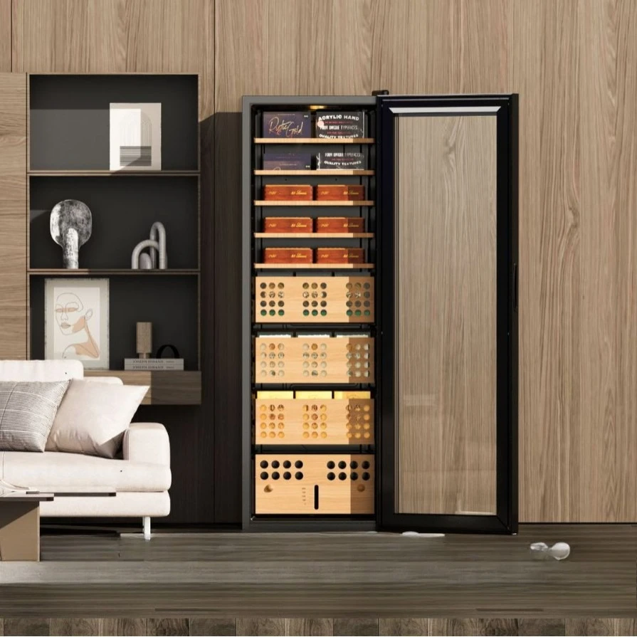 Humidity-controlled compressor, cigar cabinet constant temperature and humidity air-cooled frost-free cedar