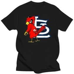 St Louis Cardinal Sports Baseball mascotte Logo t-Shirt nera per i fan S-3Xl t-Shirt abbigliamento taglie forti