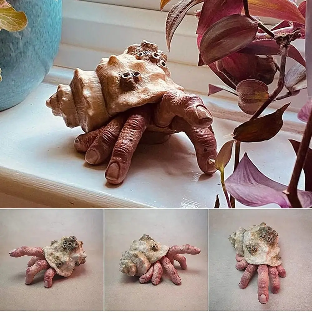 Finger Spielzeug Realistische Harz Finger Krabbe Simulation Muschel Shell Parasitäre Finger Krabbe Bunte Schnecke Einsiedlerkrebs Spielzeug Kind Geschenk
