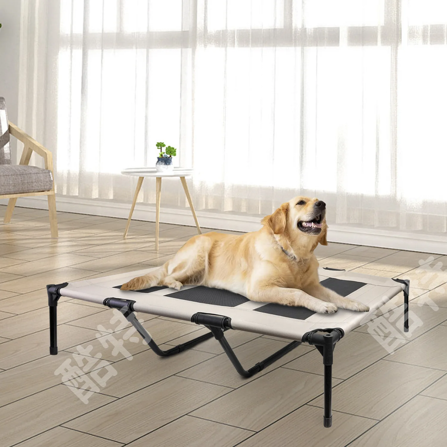 Removable And Washable Pet Marching Bed Summer Large Dog Moisture-proof Iron Frame Breathable Ground Off Kennel Dog Accessories