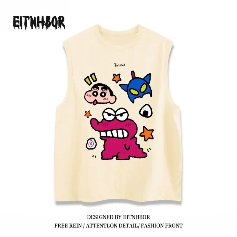 Anime Crayon Shin-chan Lovely Cartoon Short Sleeves T-shirt Summer Jacket Versatile Cute Short Sleeved T Shirt Leisure Time Top