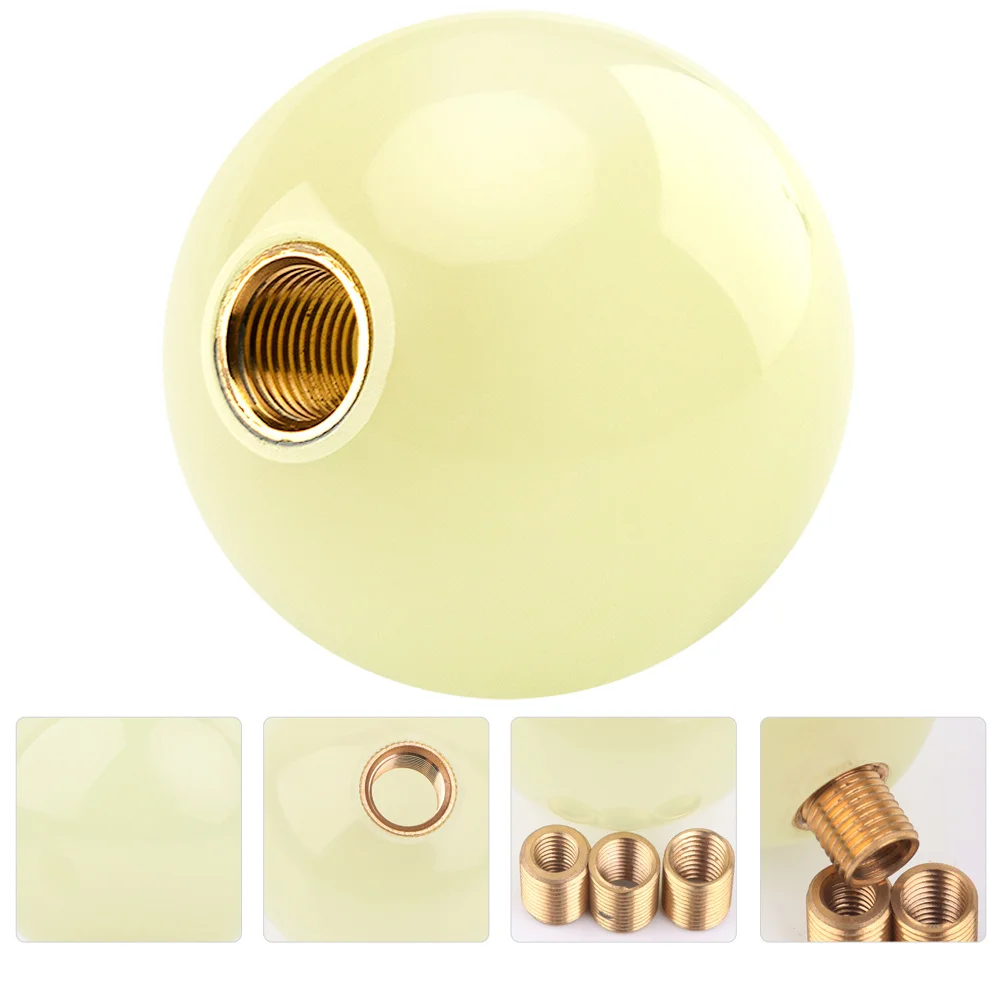 

1pc Luminous Gear Shift Knob Car Handle Replacement 3 Adapters Acrylic Smooth Compact Design Screw Rubber Ring Easy Installation