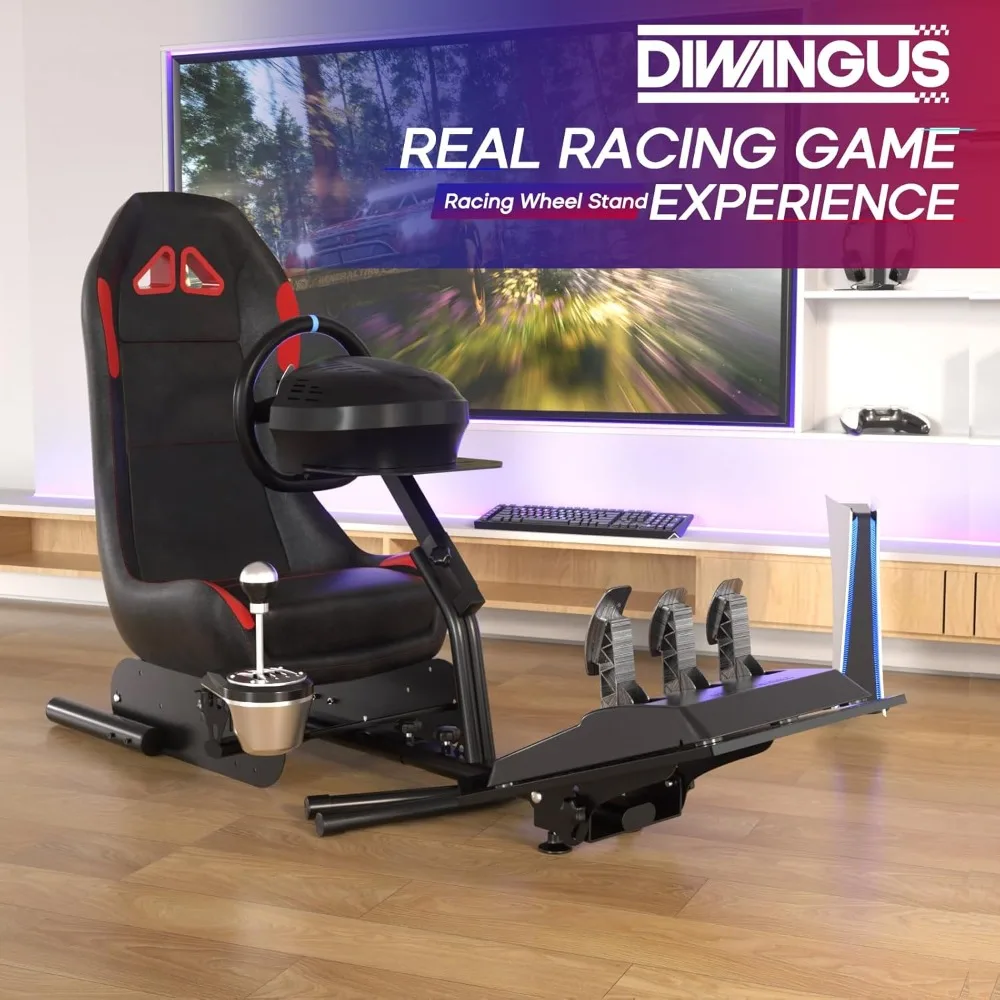 Kokpit Racing Simulator Stojak na kierownicę z siedziskiem Fotel do gier Kokpit Sim Racing