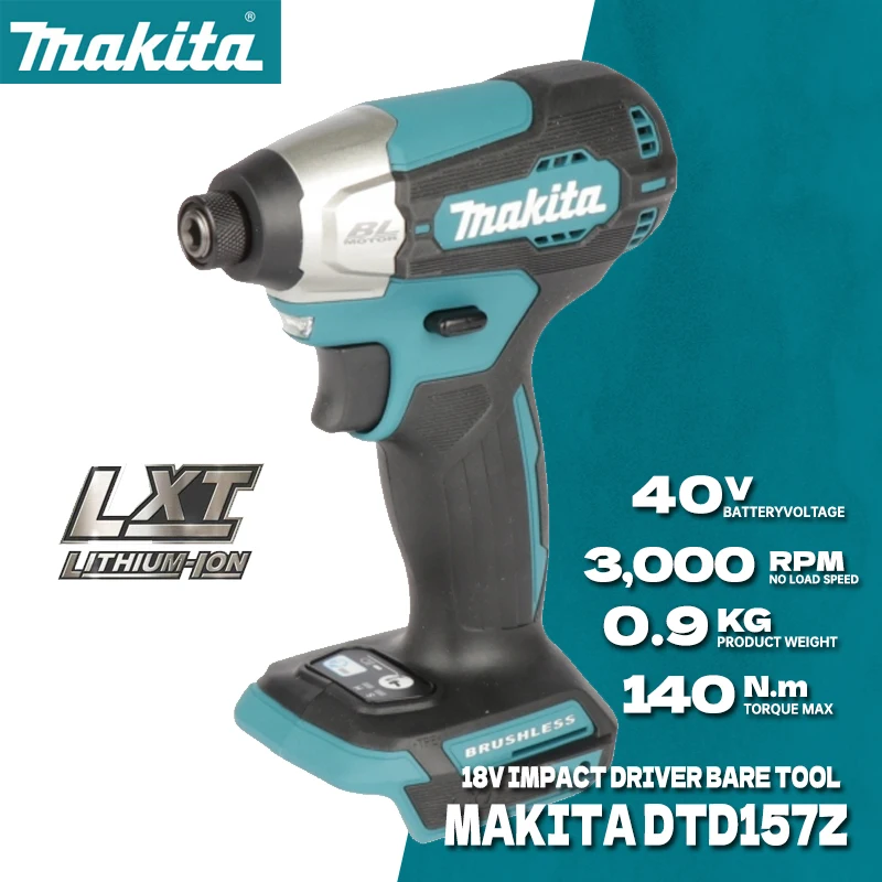 MAKITA DTD157 18V Cordless Impact Driver Brushless Motor Electric Drill Screwdriver Household Multifunction DTD157Z Power Tools