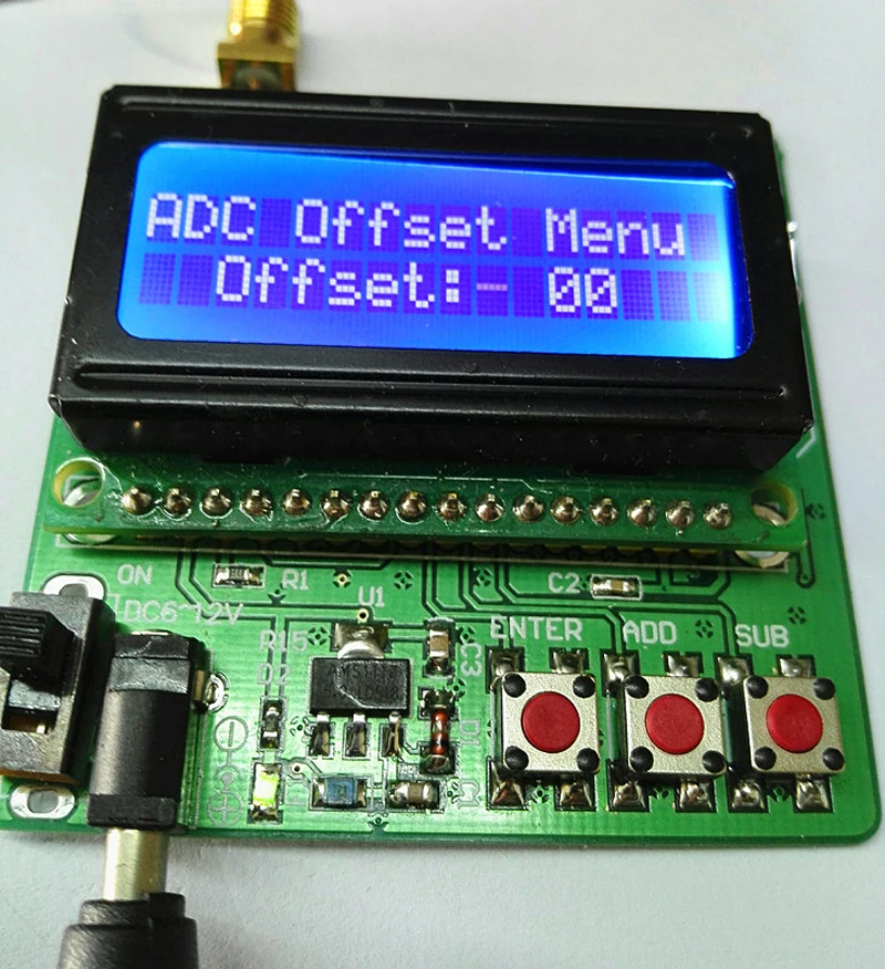 1-600MHz RF Power Meter 75~16dBm Frequency Attenuation Value AT Attenuation dB Module  Digital LCD display Radio