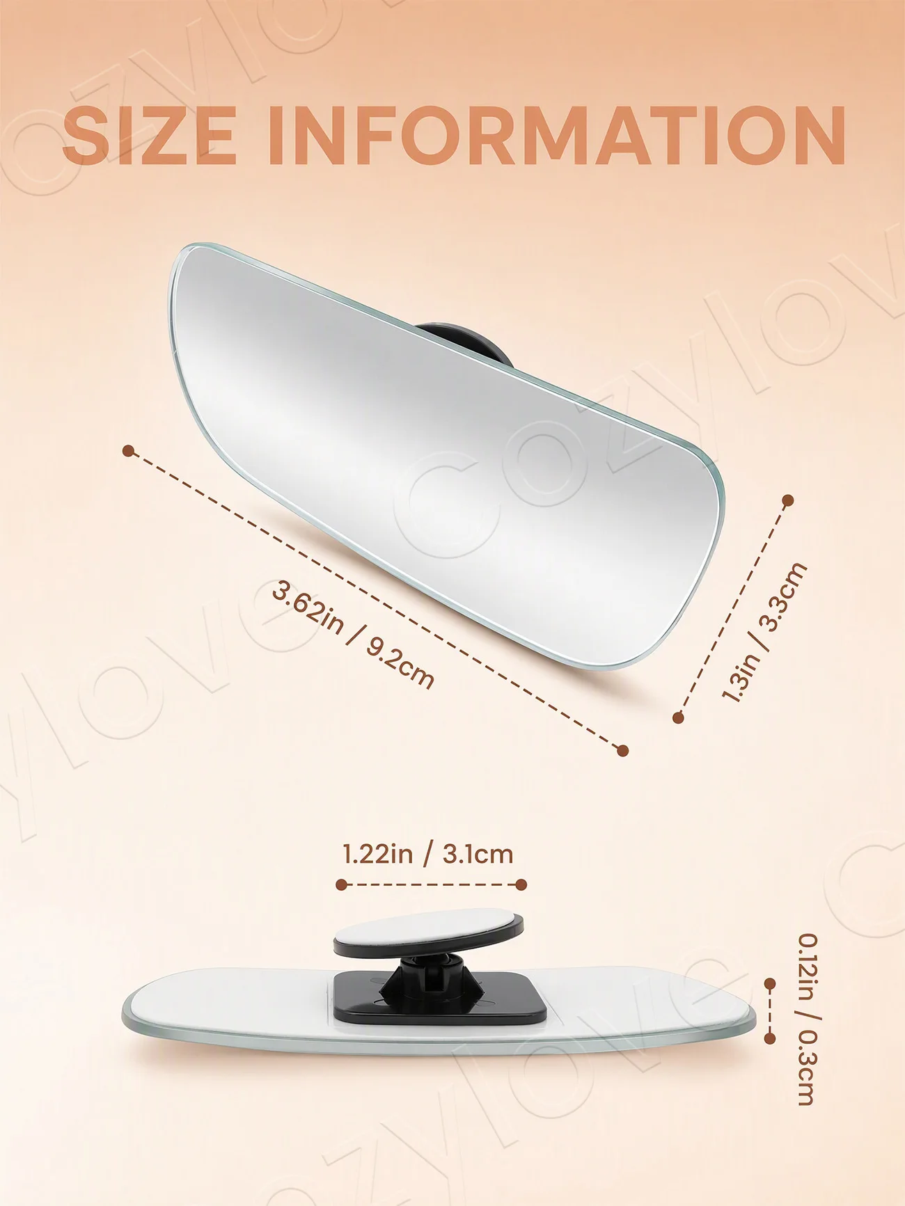 2PC Frameless Blind Spot Mirror 360 Rotatable HD Curved Glass Car Rearview Auxiliary Mirror Wide Angle Blindspot Mirror for Auto