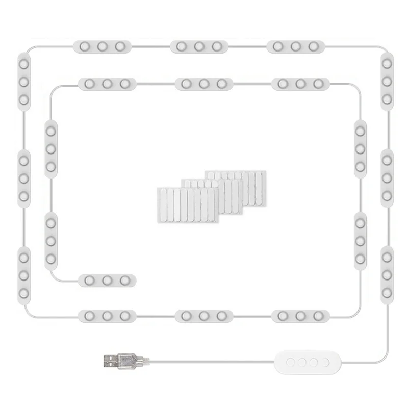 ABJT-LED أضواء الغرور للمرآة، أضواء للزينة ماكياج، 20X3 المصابيح USB 5V 3 أضواء مرآة ملونة، مرآة غير متضمنة