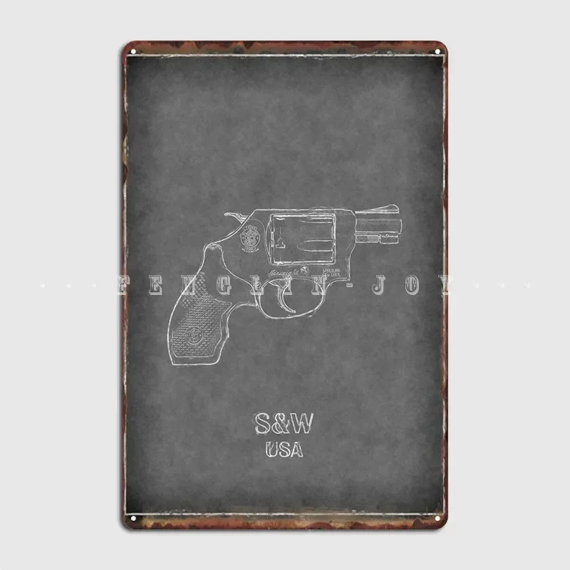 Smith And Wesson Poster Metal Plaque Wall Mural Party Design Garage Decoration Tin Sign Poster