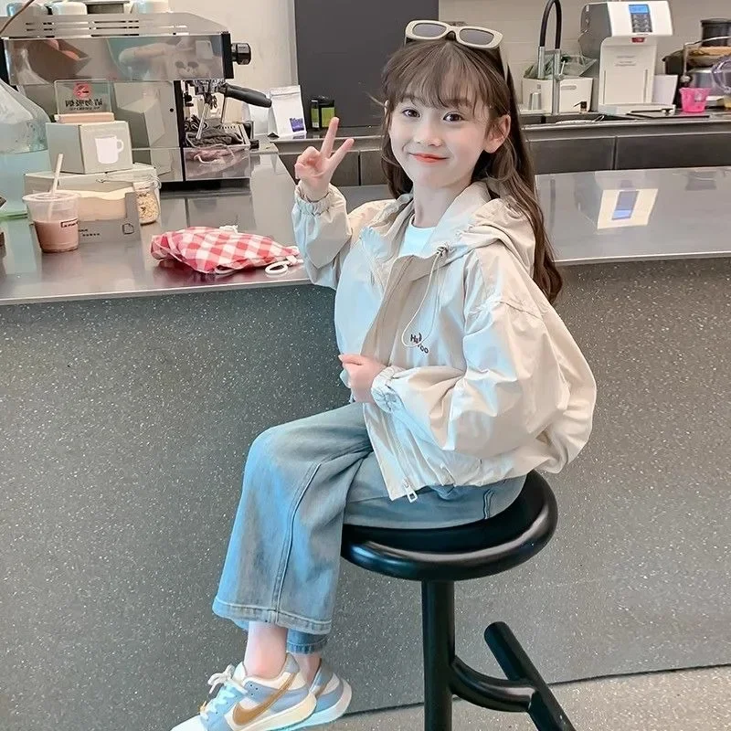 Girly Heart INS แฟชั่นแขนยาวเสื้อลําลองฤดูใบไม้ผลิฤดูใบไม้ร่วง 2025 เด็กใหม่กีฬา Hooded Coat TOP เสื้อผ้าเด็กของขวัญ