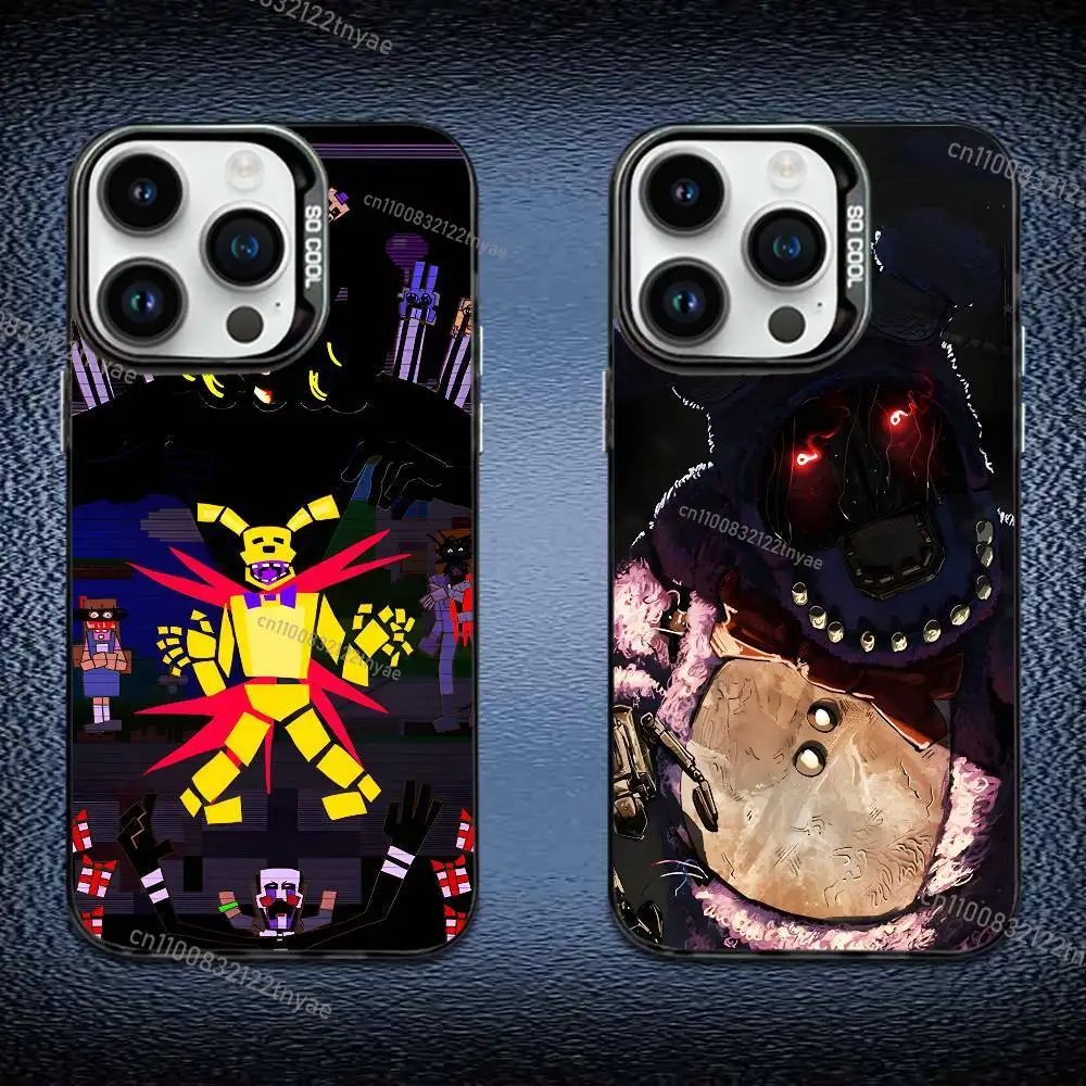

Five-Nights-At-Freddys F-Fnaf Phone Case IMD For IPhone 17,16,15,14,13,12,11 Pro Max Plus Color Silver Black Cover