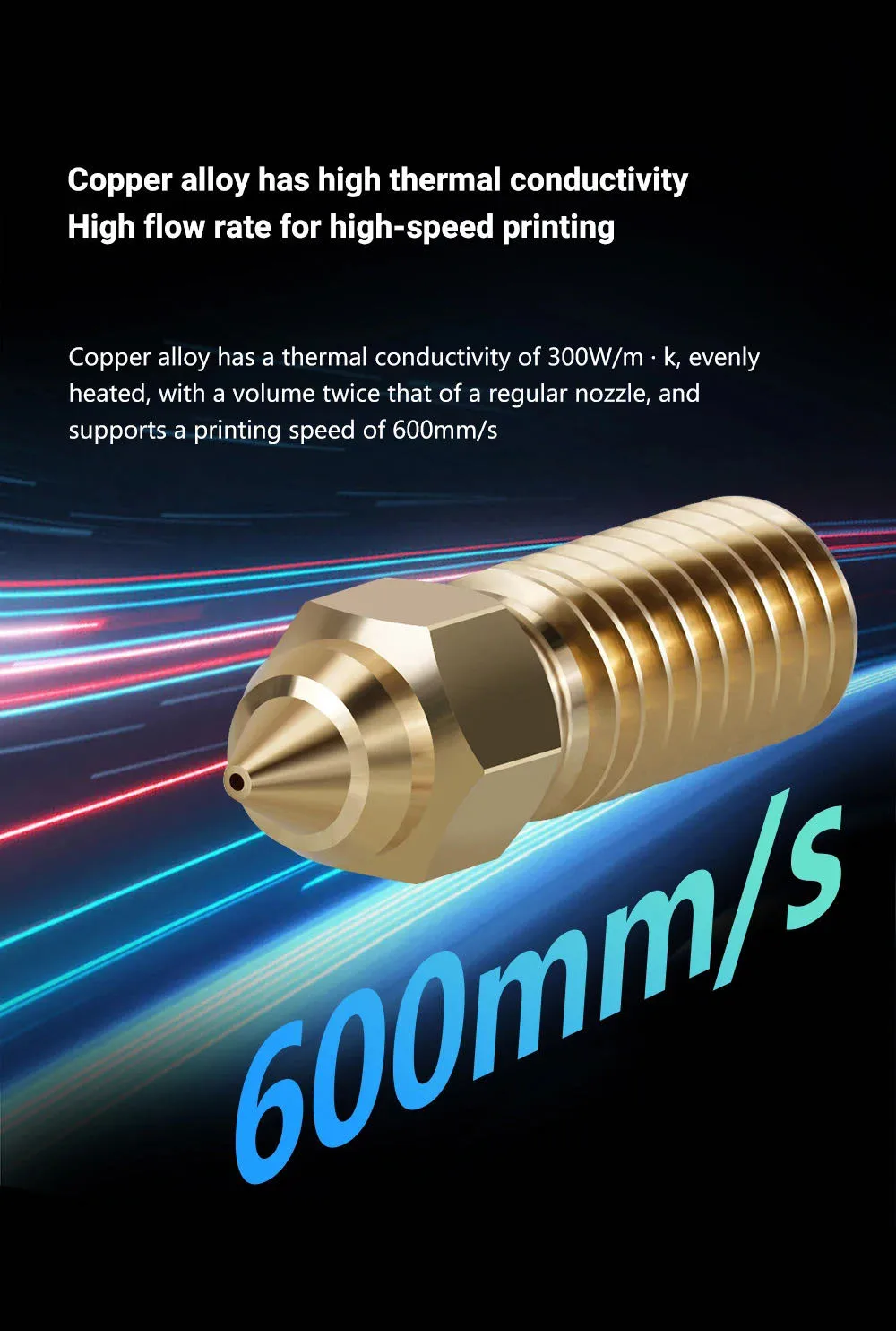 Für ELEGOO Neptune 4 Düsen aus Messing und Edelstahl, gehärtete Hochgeschwindigkeitsdüsen für Elegoo Neptune 4 Pro, Düsen 0,2 0,4 0,6 0,8 mm – Detail 2