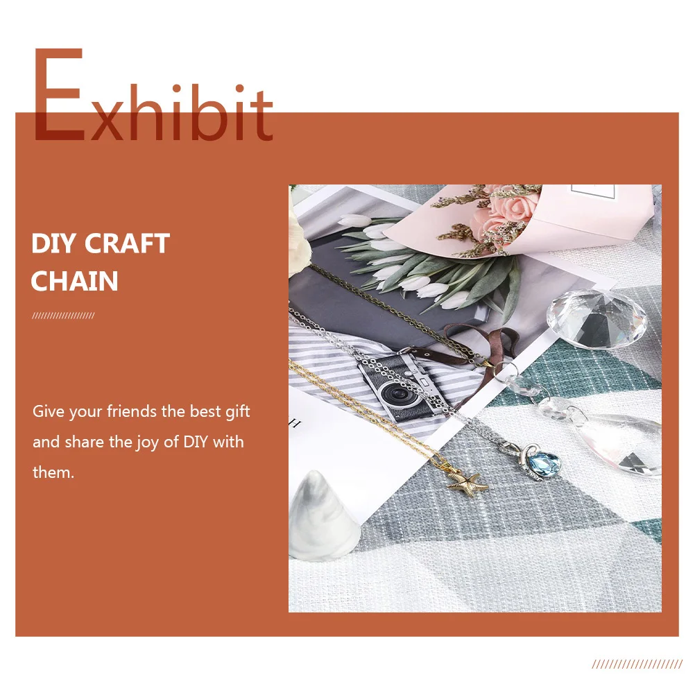 

8 рулонов плоских железных цепей, DIY ювелирных изделий, цепочки для изготовления ожерелья, браслета, прочная многоцелевая цепочка для рукоделия