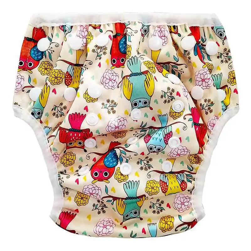 Baby Swim Trunks Unisex Cute Cartoon Print Leakproof Swimming Diapers Cotton Soft Breathable Kids Swimwear Short Training Pants