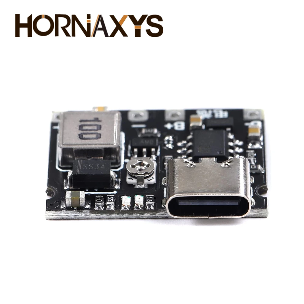 10pcs Lithium Li-ion 18650 3.7V 4.2V Battery Charger Board DC-DC Step Up Boost Module USB Type-C 2A Lithium Battery Fast Charge