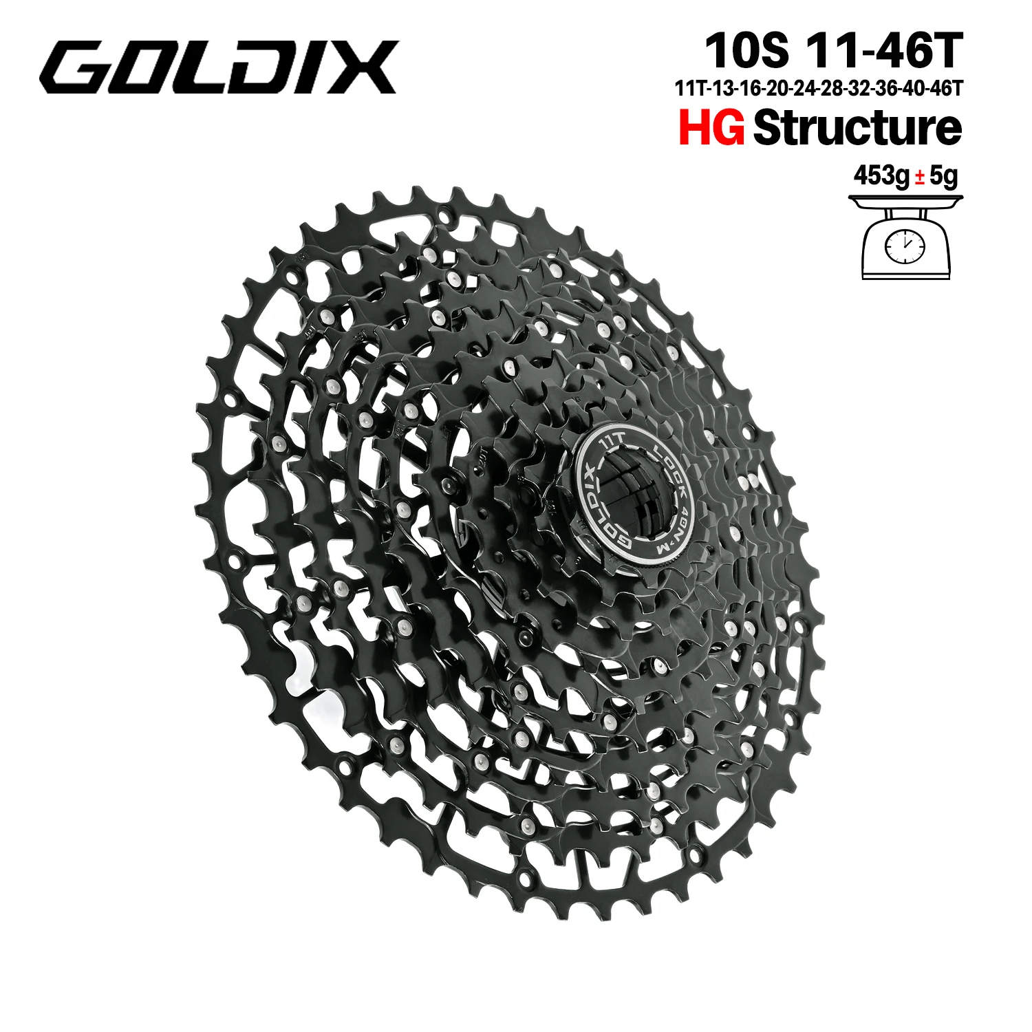 GOLDIX Ultralight Fiets Cassette Vrijloop Koolstofstaal Materiaal 9/10/11/12/13 Speed HG Structuur Tandwiel voor Mountainbike