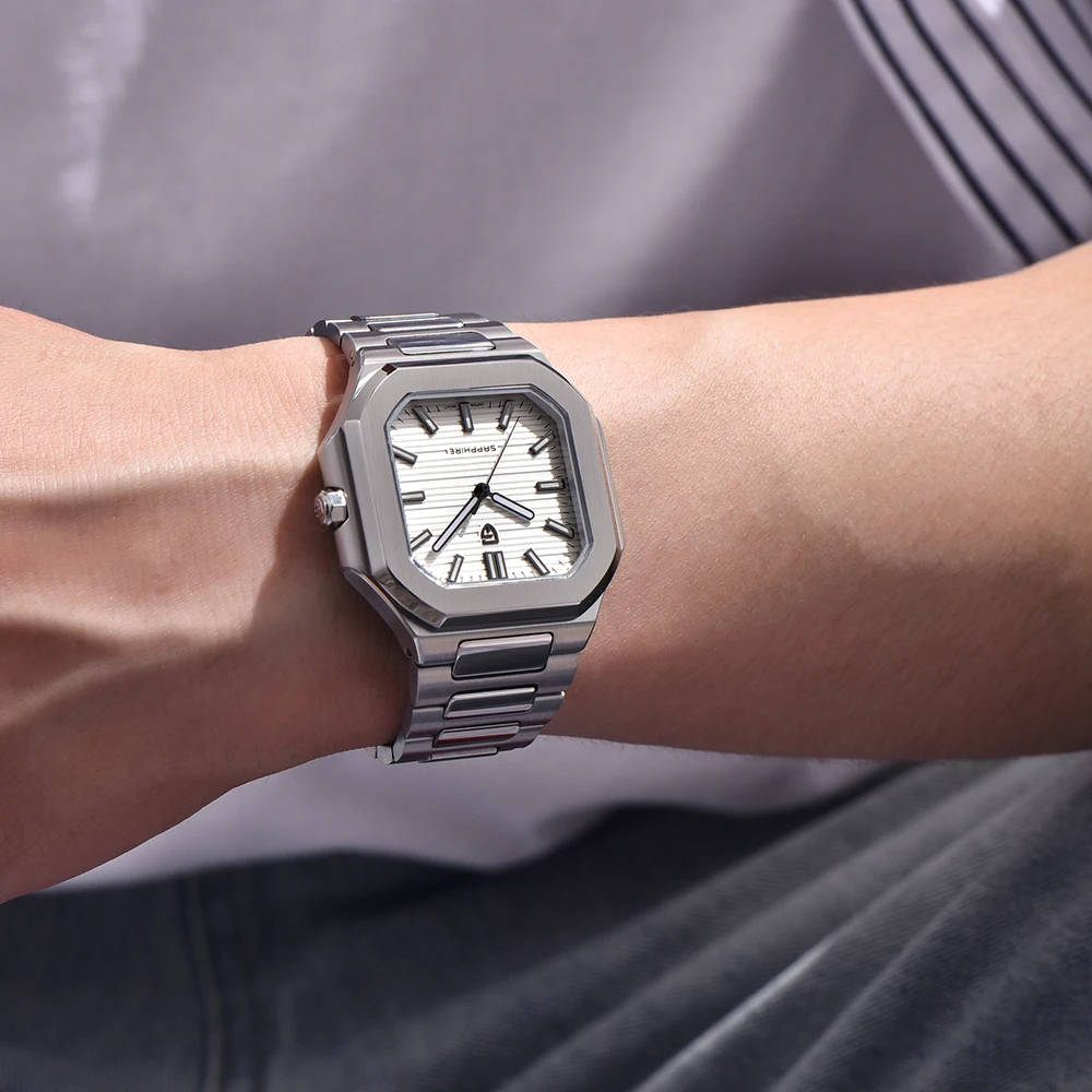 PAGANI DESIGN ساعة كوارتز ساعة رجالي فاخرة مضيئة ساعة رجالي الفولاذ المقاوم للصدأ مقاوم للماء ساعة اليد AR الياقوت مرآة على مدار الساعة