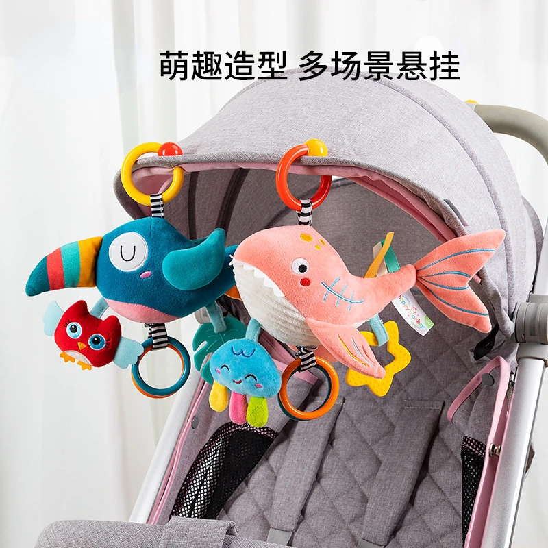 Baby Musik Rassel Cartoon Tier Plüsch Puppe Kinderwagen Anhänger Sicherheits sitz Komfort Eltern-Kind-Interaktion Babys pielzeug