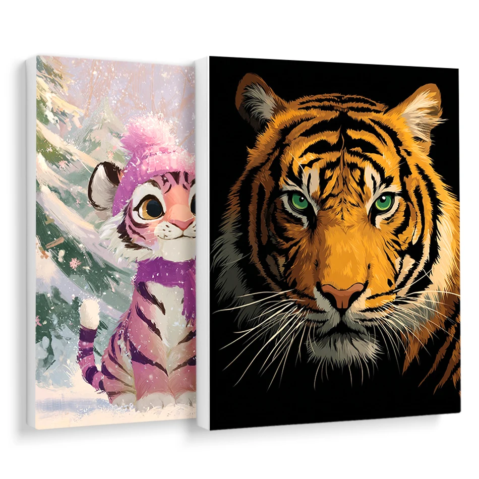

RUOPOTY Paint By Numbers tiger Animals Decorative Paintings Oil Art Color Markers Diy Set Art Supplies Adults Crafts Home Decor