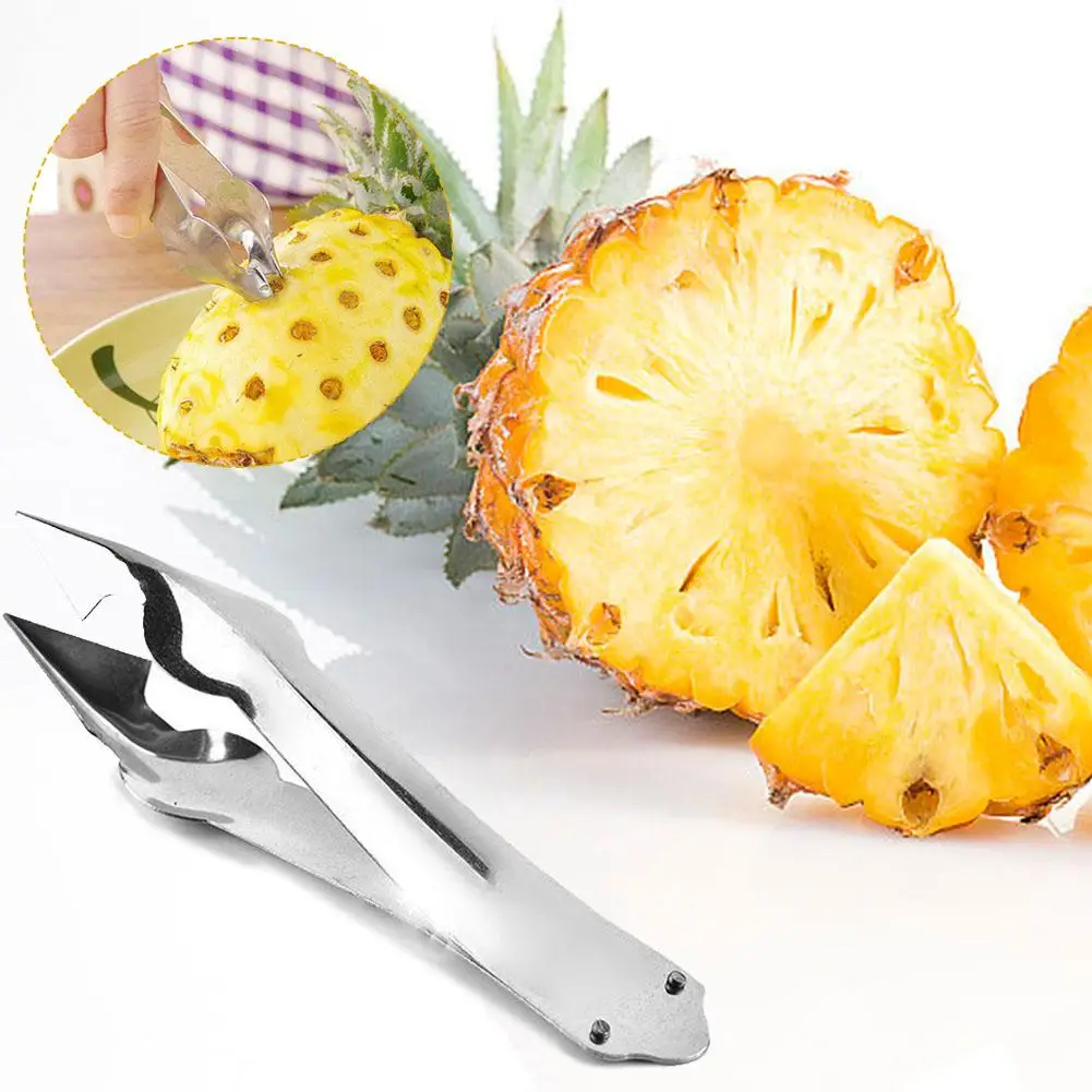 Stainless Steel Strawberry Huller Fruit Peeler Pineapple Cutter Pineapple Gadgets Knife Corer Slicer Clips Kitchen Slicer C5g8