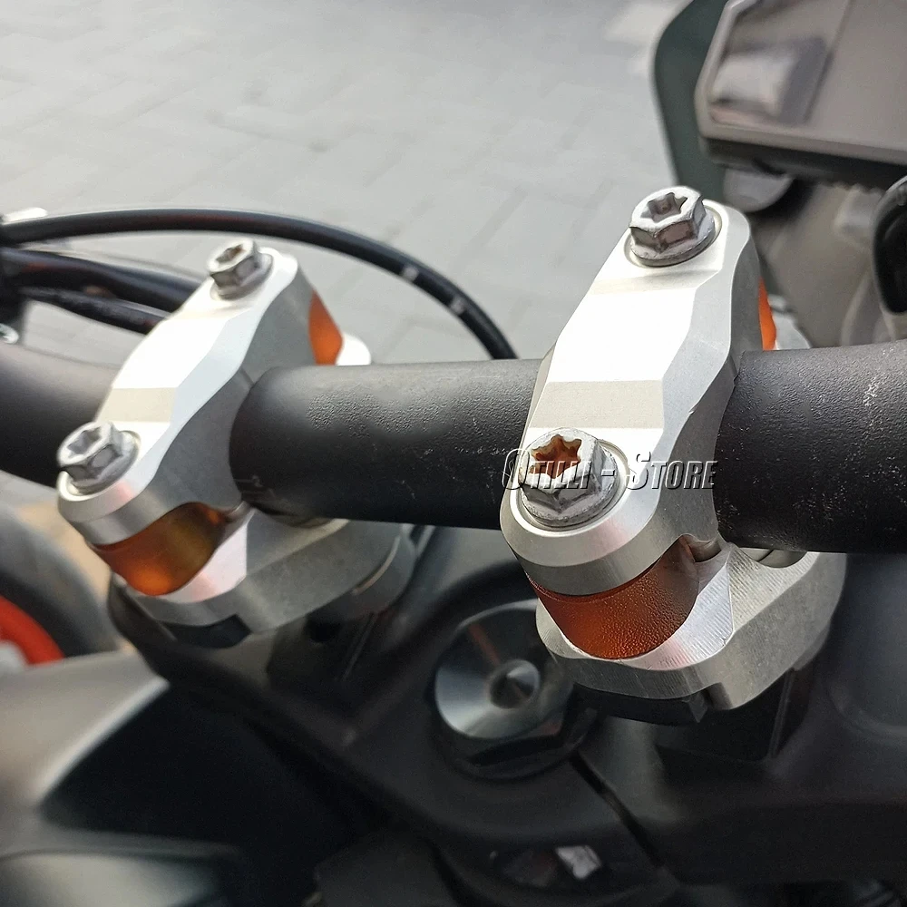 Motorcycle 28mm Handlebar Risers CNC Aluminum Heightening Handlebar Clamp For KTM 690 Duke 790 Adv 1190 ADV 1290 Super Adventure view 3