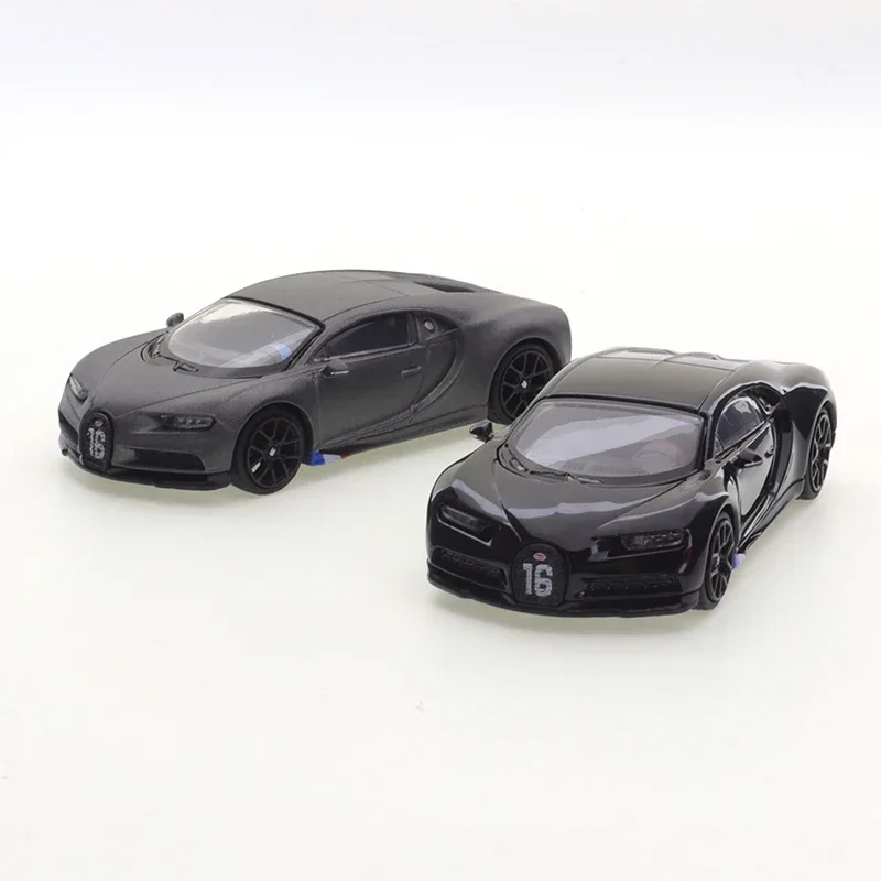 JKM 1/64 Bugatti Automotive Chiron Shiny Black Matte Gray Cars Alloy Vehicle Die-casting Collection of Car Model Toys Ornaments