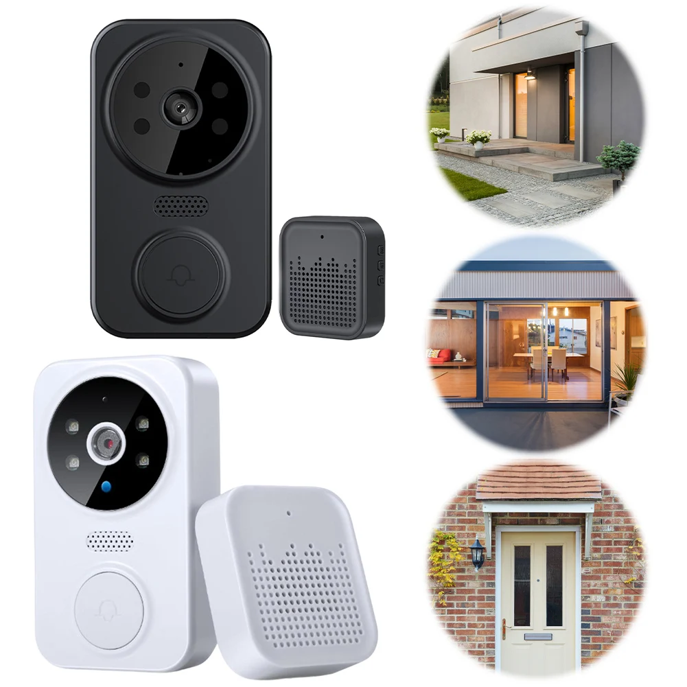 WiFi Wireless Video Doorbell with Chime Night Vision Smart Visual Doorbell APP Remote Monitoring for Villa Home Office Apartment