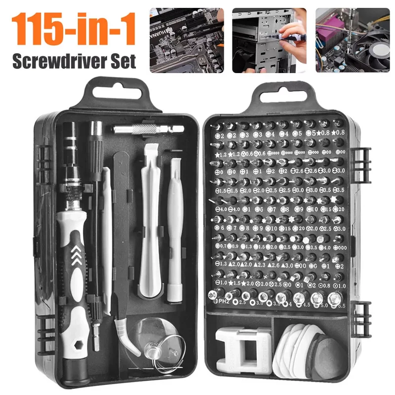 

Набор прецизионных отверток 115 в 1, многофункциональный магнитный набор инструментов для ремонта компьютера, ноутбука, телефона, MacBook, бытовой ремонт