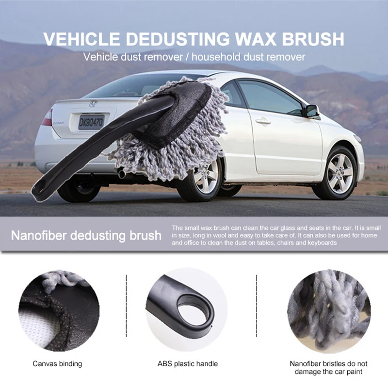 Multifunctional Car Collector Cleaning Dusts Mop Bristles Strong Water Absorption Vehicle Cleaning Wax Mop Brush Car Wash