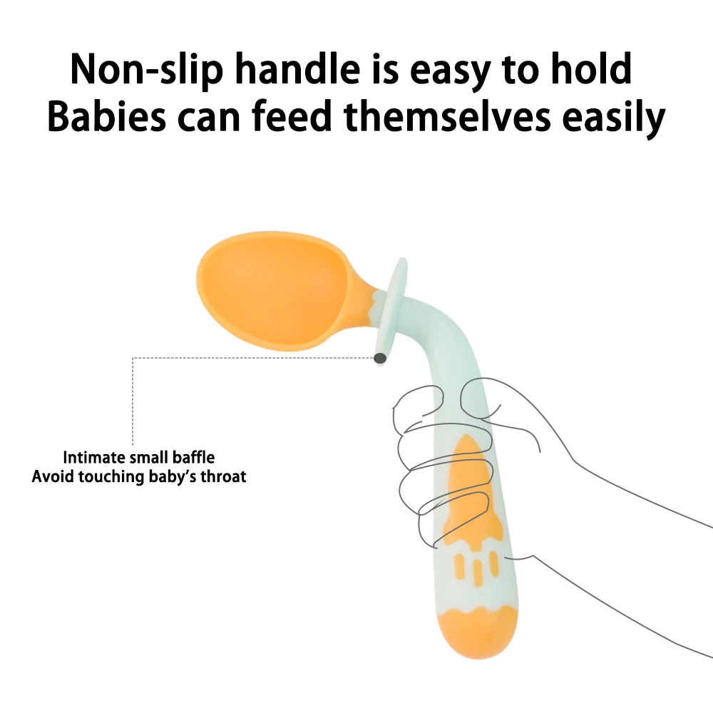 New Bendable Reusable PP Plastic Children Tableware Toddler Kids Baby Products Training Feeding Spoon And Fork Set With Box